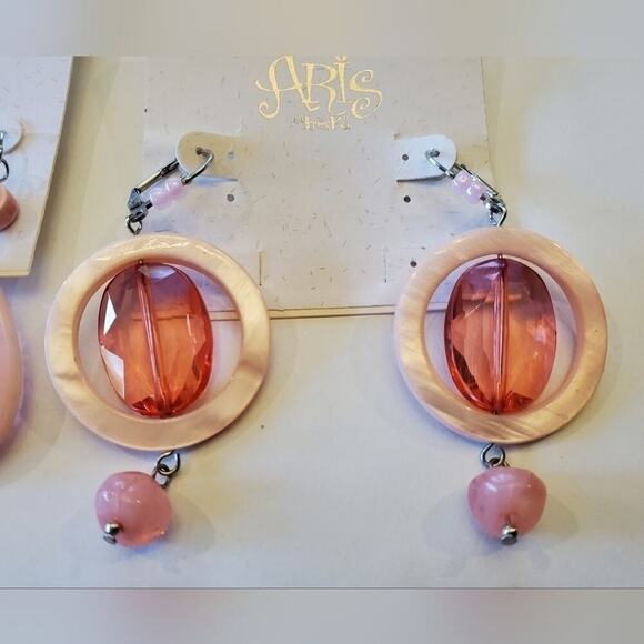 Bundle of Treska glam dangle drop french wire and leverback earrings - Picture 3 of 4